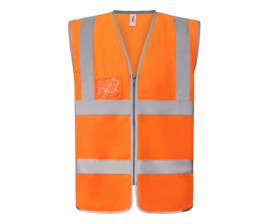 Yoko Hi-Vis Zip Id Reflective Border Waistcoat HVW103 bedrucken