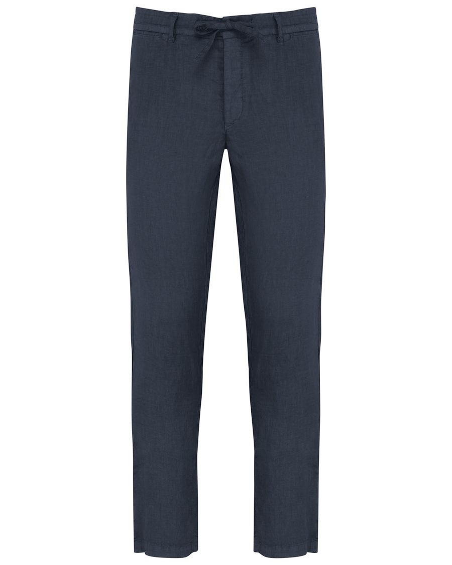 Spasso Men's Linen Washed Effect Trousers