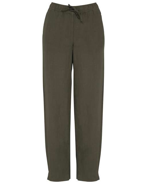 Spasso Ladies' Linen Washed Effect Trousers bedrucken