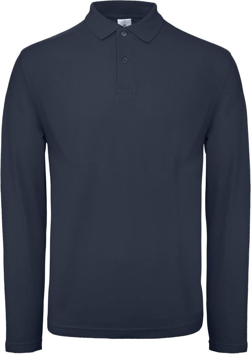 B&C Herren Piqué Polo langarm ID.001 LSL bedrucken