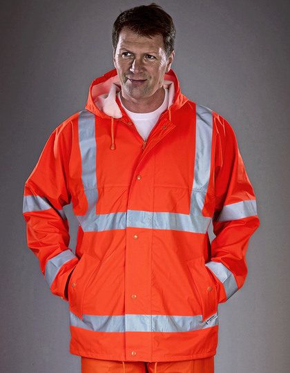 YOKO Hi-Vis Soft Flex Breathable Rain Jacket HVS450 bedrucken