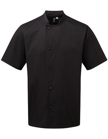 Premier Workwear Essential Short Sleeve Chef´s Jacket PR900 bedrucken