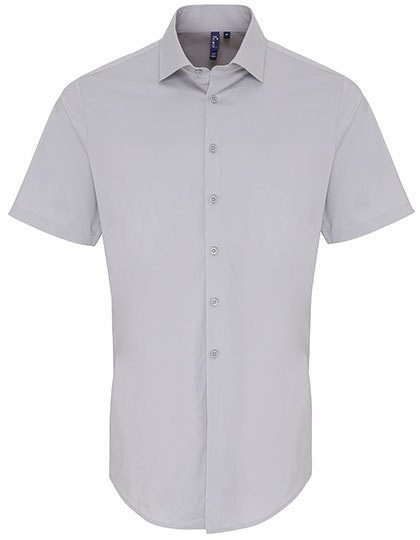 Premier Workwear Men´s Stretch Fit Poplin Short Sleeve Cotton Shirt PR246