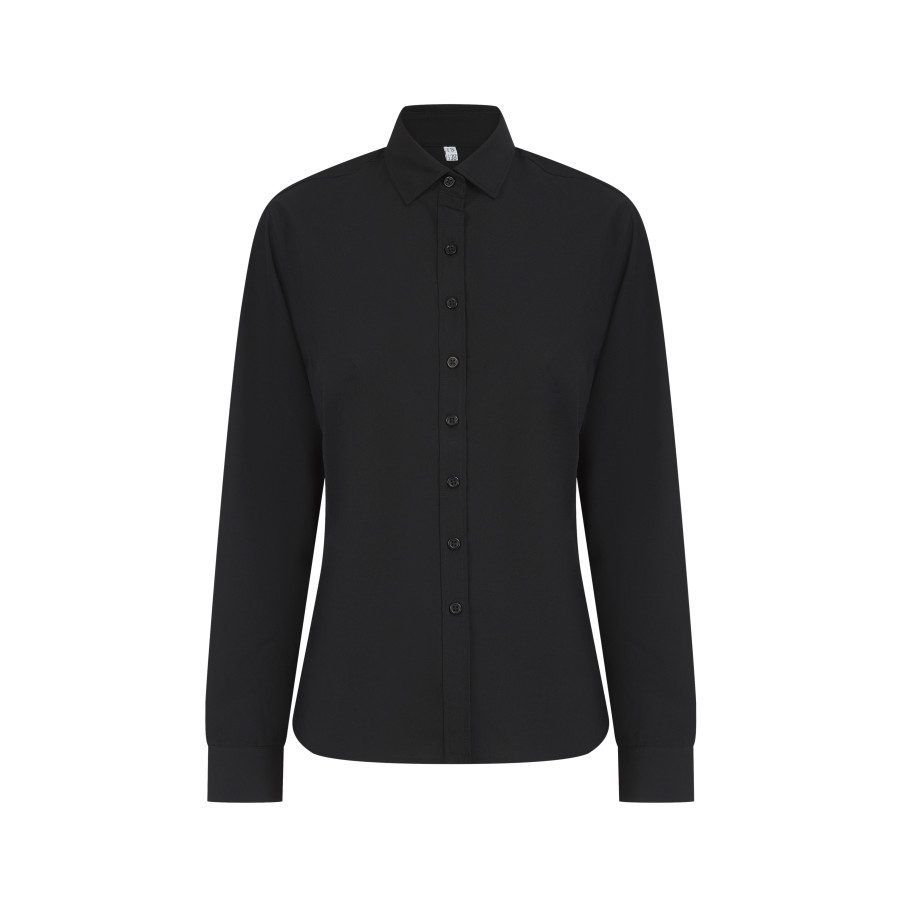 Henbury Ladies´ Long Sleeved ´Cotton Feel´ Coolplus® Shirt H583 bedrucken
