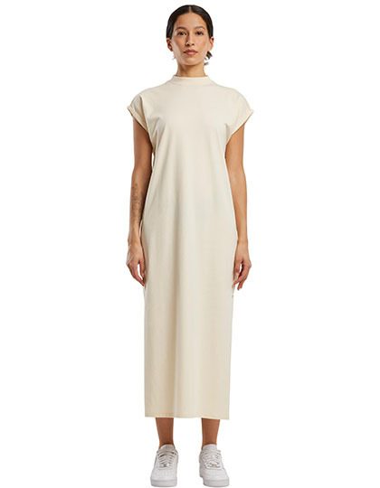 Build Your Brand Ladies Long Extended Shoulder Dress BY302
